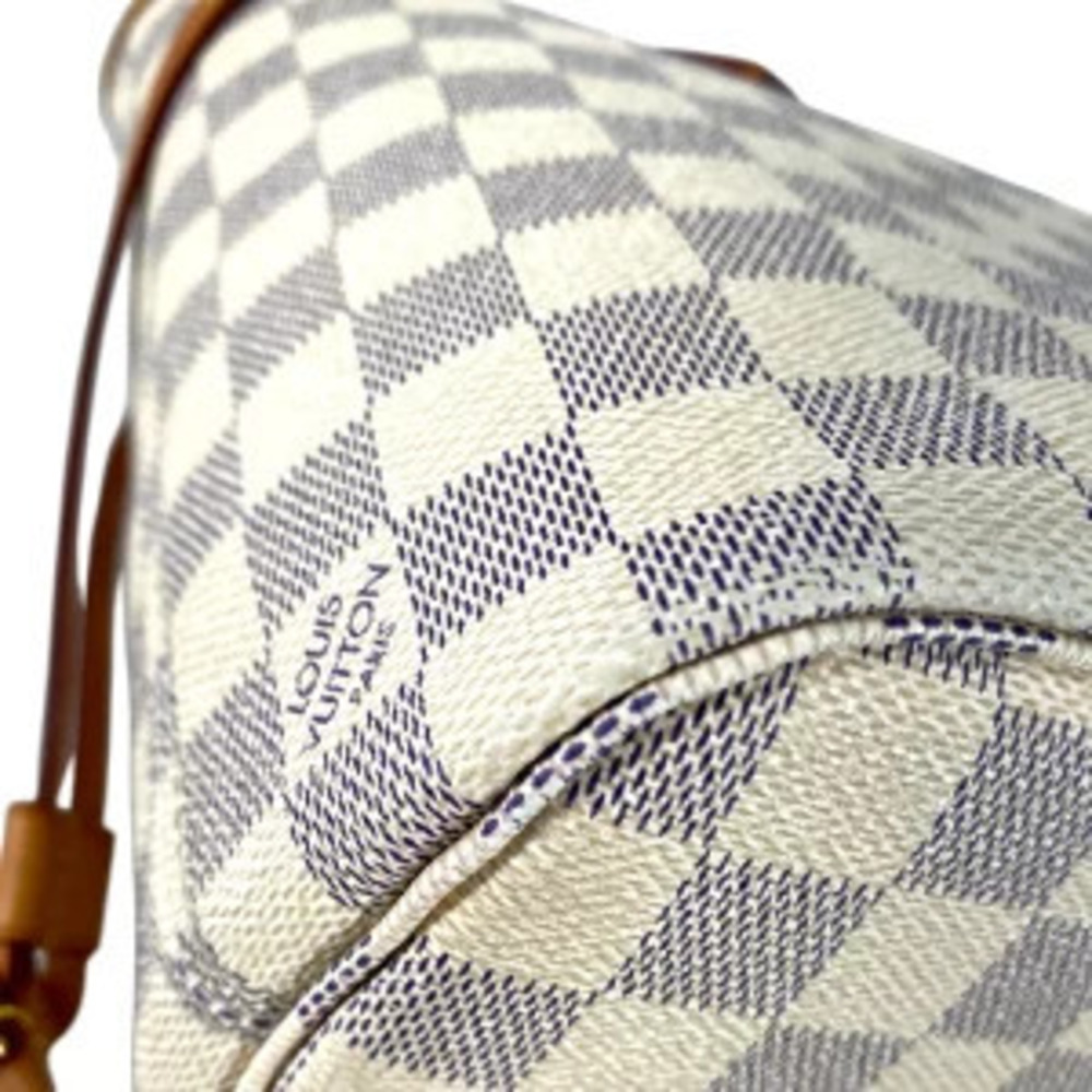 LOUIS VUITTON Neverfull Damier Azur White